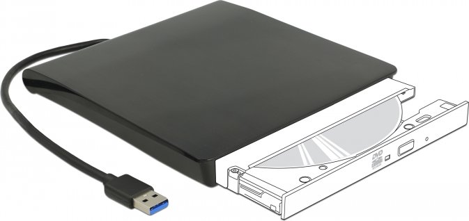 DeLOCK externes Gehäuse 5.25" für Slim SATA Laufwerke, 12.7mm, USB-A 3.0