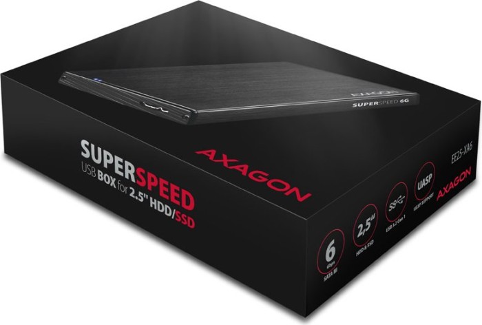 AXAGON Aline Box, 2.5" obudowa dysku twardego, czarny, USB 3.0 Micro-B