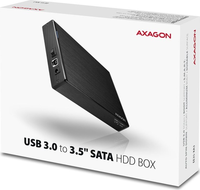 AXAGON Aline Box, 3.5" obudowa dysku twardego, czarny, USB-B 3.0