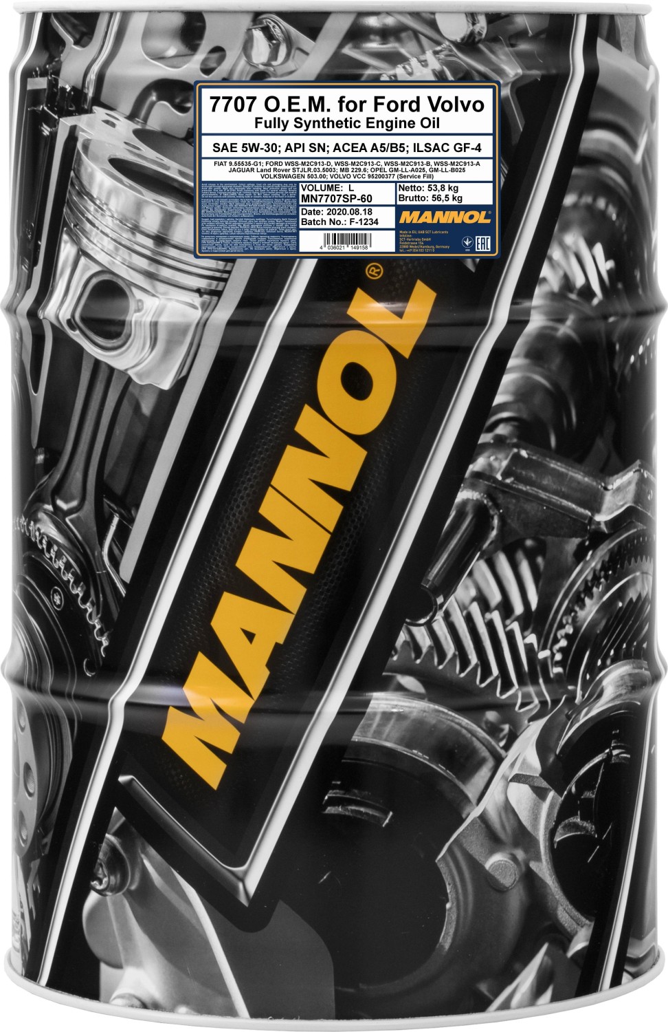 5W-30 Mannol 7707 Formula FR für Volvo Ford Opel Motoröl 5 Liter