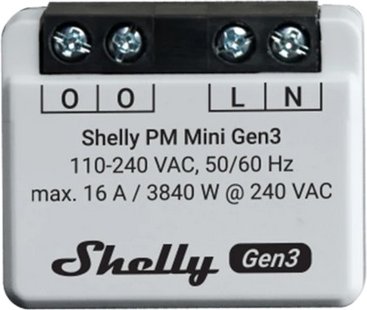 Shelly PM mini Gen3, 1-channel, flush, power-/energy meter  (Shelly_PM_Mini_G3)