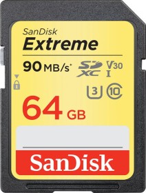 SanDisk Extreme R90/W40 SDXC 64GB, UHS-I U3, Class 10