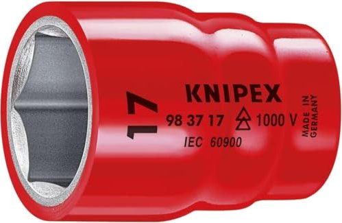 KNIPEX Steckschlüsseleinsatz für Sechskantschrauben mit Innenvierkant 3/8 (98 37 13)
