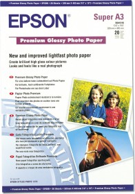 Epson Premium Glossy Fotopapier A3+, 255g/m², 20 Blatt