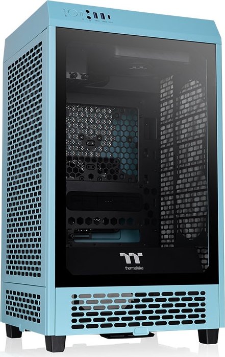 Thermaltake The Tower 200 Turquoise, turkusowy, szklane okno, mini-ITX