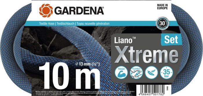 Gardena Textilschlauch Liano Xtreme Schlauchset 19mm, 10m