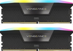 Corsair Vengeance RGB schwarz DIMM Kit 32GB, DDR5-6000, CL36-36-36-76, on-die ECC, RGB beleuchtet