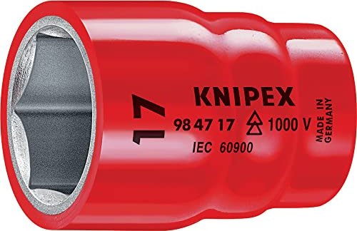 KNIPEX Steckschlüsseleinsatz für Sechskantschrauben mit Innenvierkant &frac12, (98 47 19)