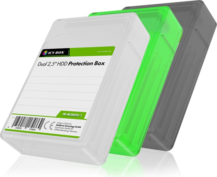 RaidSonic Icy Box IB-AC6025-3 3er-Set für 2x 2.5" SSD/HDD Schutzgehäuse schwarz