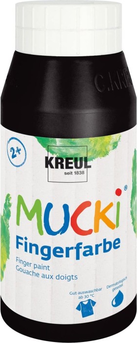 Kreul Mucki - Fingerfarbe schwarz, 750ml