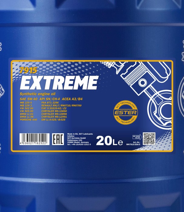 Mannol Extreme 5W-40 20l ab € 62,75 (2024)