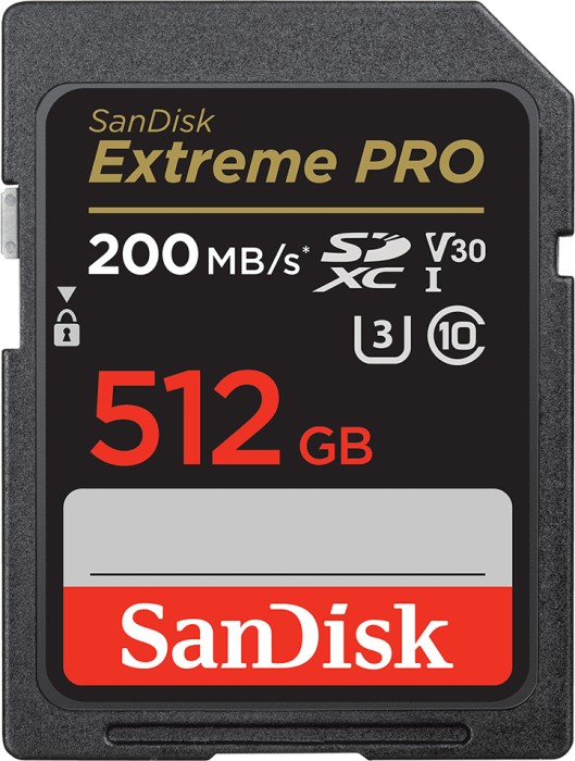 SanDisk Extreme PRO R200/W140 SDXC 512GB, UHS-I U3, Class 10