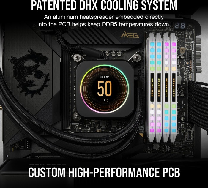 Corsair Dominator Platinum RGB weiß DIMM Kit 32GB, DDR5-6200, CL36-39-39-76, on-die ECC