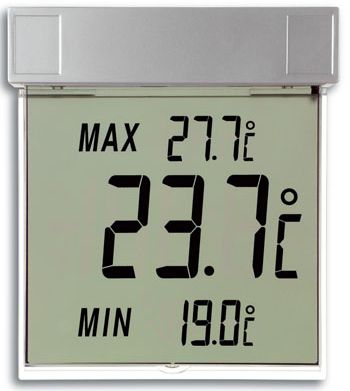 Digitales Fensterthermometer Min-Max Außenthermometer abnehmbar selbstklebend 