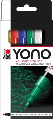 Marabu Yono Acrylmarker 0.5-1.5mm posortowane, zestaw 6 sztuk