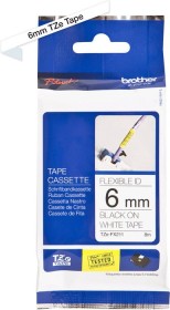 Brother TZe-FX211 Beschriftungsband 6mm, schwarz/weiß