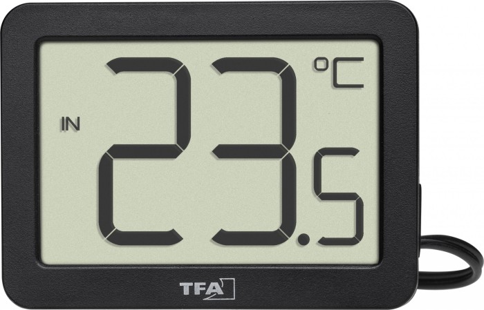 TFA Dostmann Digitales Innen-Außen-Thermometer Thermometer Schwarz