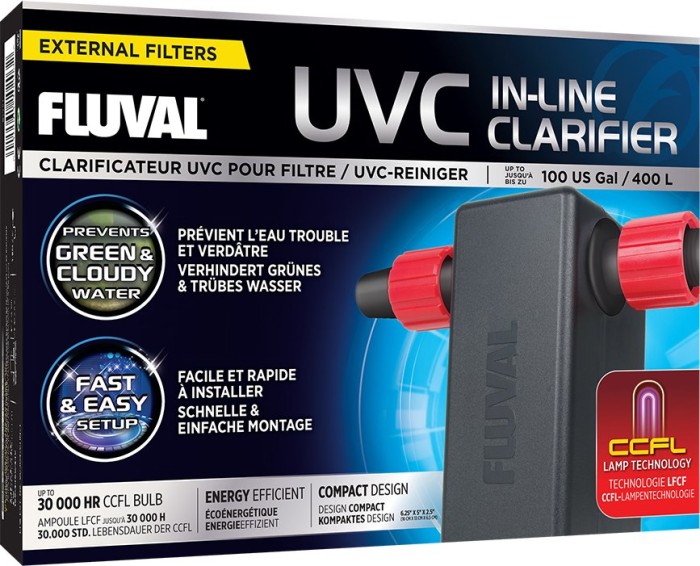 Fluval UVC IN-LINE Clarifier, UV-C Klärer für Aquarien, 400l