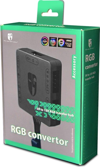 DeepCool RGB Convertor, 5V ARGB Komponenten auf 12V RGB Motherboard Transfer Hub, Adapter
