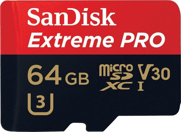 SanDisk Extreme PRO R95/W90 microSDXC 64GB Kit, UHS-I U3, Class 10