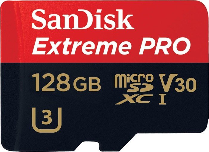 SanDisk Extreme PRO R95/W90 microSDXC 128GB Kit, UHS-I U3, Class 10