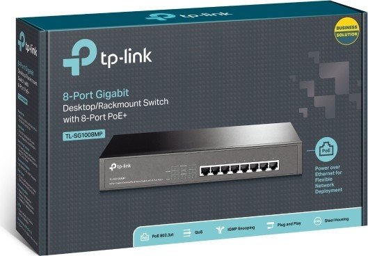 TP-Link TL-SG1008MP Desktop Gigabit switch, 8x RJ-45, PoE+