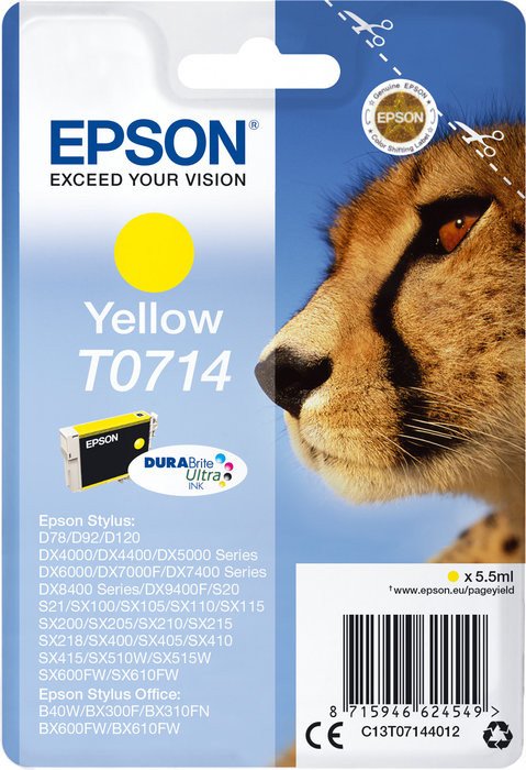 Epson tusz T0714 żółty