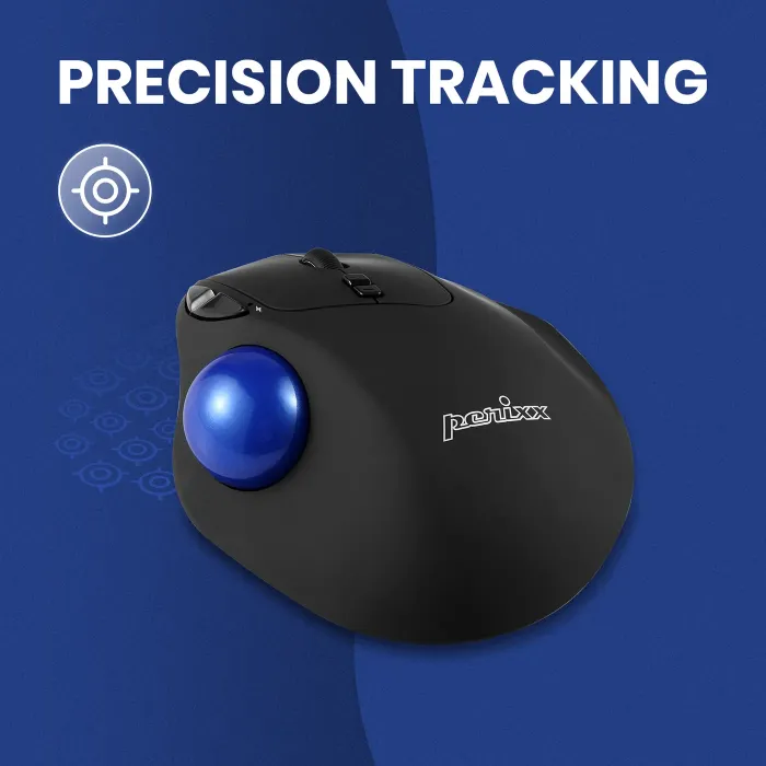 Perixx PERIPRO-801 Ergonomic trackball Mouse, czarny, Bluetooth