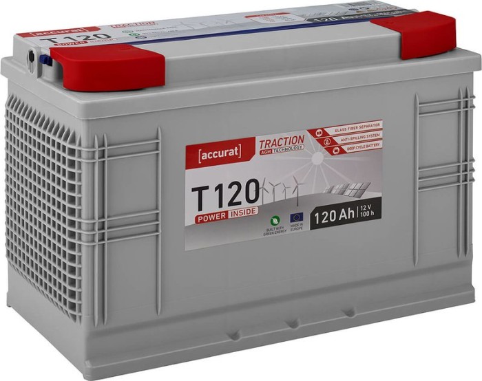 Accurat Traction T100 LFP 12V LiFePO4 Lithium Batteries Décharge Lente