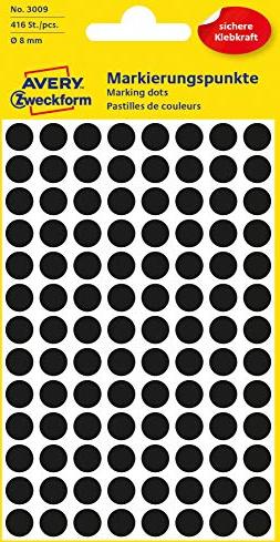 Avery-Zweckform punkty oznaczające 8mm czarny