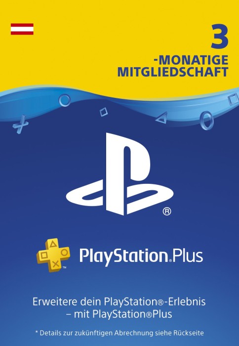 Sony PlayStation Plus Subscription Card - 90 Tage Abo für österreichische Accounts (Download) (PS5/PS4/PS3/PSVita)