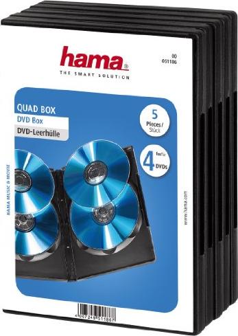 Hama DVD-Hülle für 4 Discs, schwarz, 5 Stück