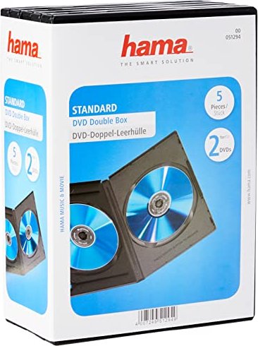 Hama DVD-Hülle für 2 Discs, schwarz, 5 Stück