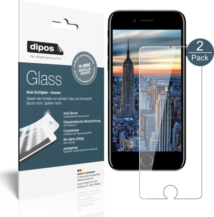 dipos Glass Panzerfolie für Apple iPhone 8