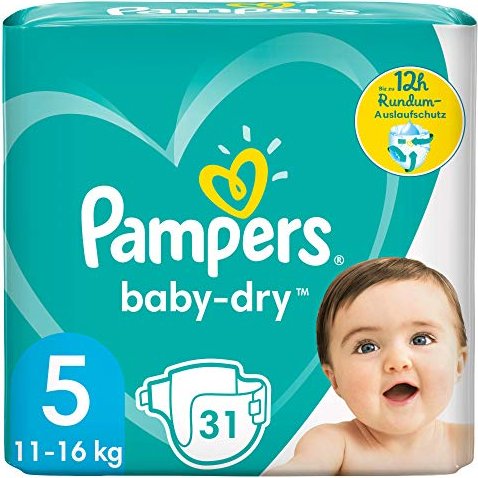 Pampers Baby-Dry Gr.5 Einwegwindel, 11-16kg, 31 Stück