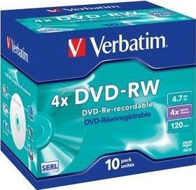 Verbatim DVD-RW 4.7GB 4x, 10er Jewelcase