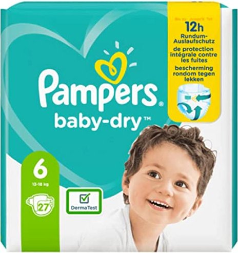 Pampers Baby-Dry Gr.6 Einwegwindel, 13-18kg, 27 Stück