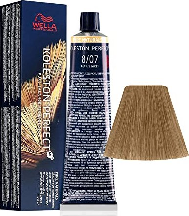 Wella Koleston Perfect Me+ Pure Naturals Haarfarbe 8/07 hellblond naturbraun, 60ml