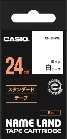 Casio XR-24WE1 Beschriftungsband, 24mm, schwarz/weiß