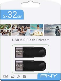 PNY Attaché 4 schwarz 32GB, USB-A 2.0, Twin-Pack (FD32GATT4X2-EF)