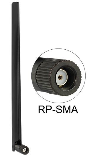 DeLOCK WLAN ac/a/b/g/n Antenne, RP-SMA 3-6dBi omnidirektional schwarz