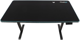 FourZE Celestial Adjustable, elektrisch höhenverstellbarer Sitz-Steh-Schreibtisch, 160x80cm, schwarz/Mousepad blau