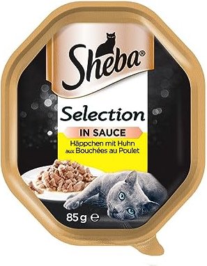 Edles Nassfutter Frikassee mit Pute und Gemüse für ausgewachsene Katzen 22 x 85g Katzennahrung in der Schale Sheba Sauce Spéciale