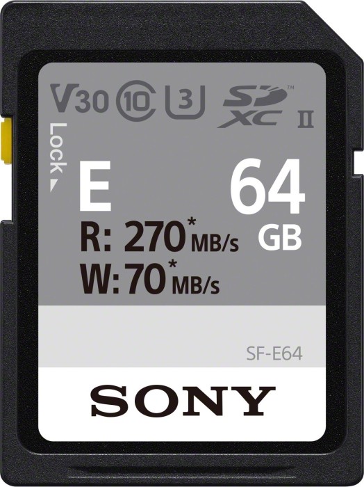 Sony SF-E Series R270/W70 SDXC 64GB, UHS-II U3, Class 10