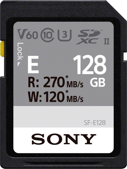 Sony SF-E Series R270/W120 SDXC 128GB, UHS-II U3, Class 10