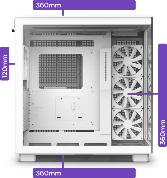 NZXT H9 Elite ATX Mid-Tower Case with Dual Chamber White CM-H91EW