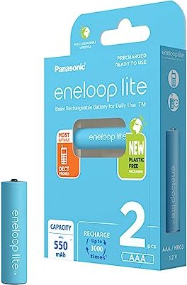 Panasonic eneloop lite (Gen 2) pakiet baterii 1x2 Micro AAA Ni-MH 550mAh, sztuk 2