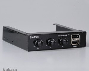Akasa AK-FC-06BK czarny, 3.5" sterowanie wentylatorów 3-kanałowe