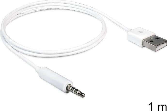DeLOCK USB-A wtyczka [wtyczka]/wtyczka jack 3.5mm 4-Pin [wtyczka] kabel przejściówka, biały
