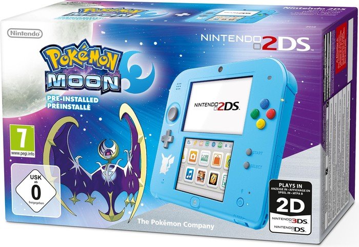 Nintendo 2DS Pokémon Mond Bundle blau
